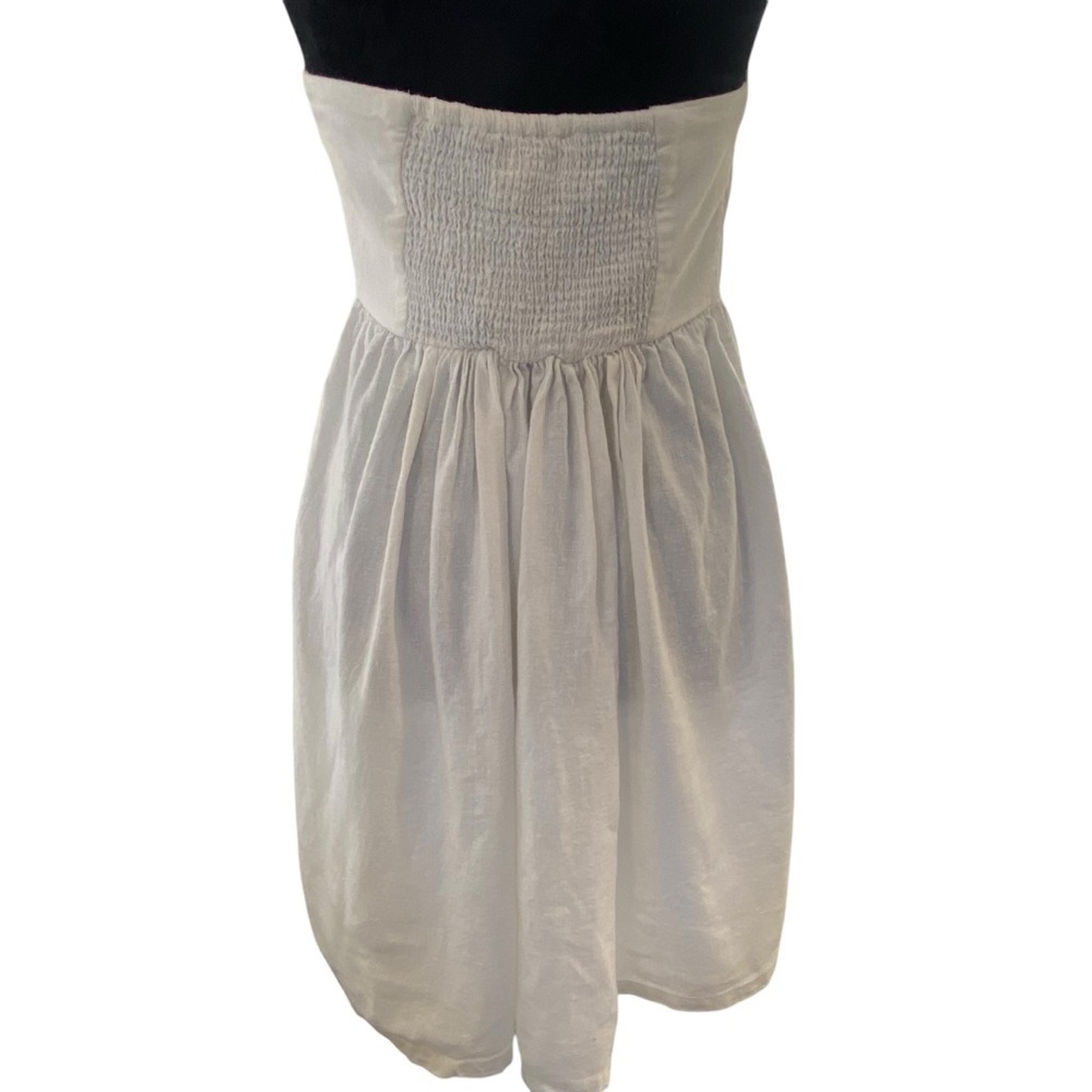 Urban Outfitters Marnie Halter Sweetheart Neckline White Linen Mini Dress SZ M - Picture 9 of 15